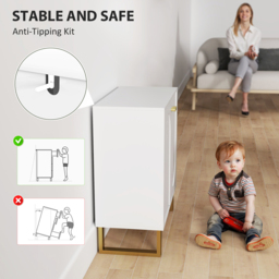 HOMCOM 2-Door Sideboard Storage Cabinet - White - thumbnail 6
