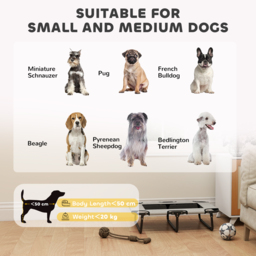 PawHut Portable Raised Dog Bed, Elevated Pet Cot with Breathable Mesh for Indoor Outdoor, for Small Medium Dogs, Light Grey - thumbnail 8