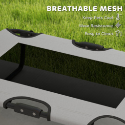 PawHut Portable Raised Dog Bed, Elevated Pet Cot with Breathable Mesh for Indoor Outdoor, for Small Medium Dogs, Light Grey - thumbnail 7
