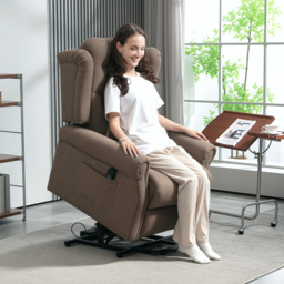 HOMCOM Power Lift Recliner Chair, Wingback Button Tufted Electric Lift Chair for Elderly with Remote Control, Pockets, for Living Room, Cat Scratch Resistant, Dark Brown - thumbnail 2