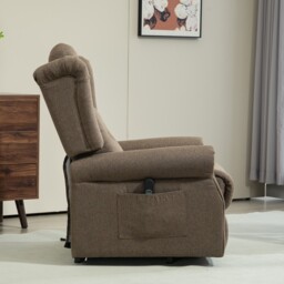 HOMCOM Power Lift Recliner Chair, Wingback Button Tufted Electric Lift Chair for Elderly with Remote Control, Pockets, for Living Room, Cat Scratch Resistant, Dark Brown - thumbnail 9