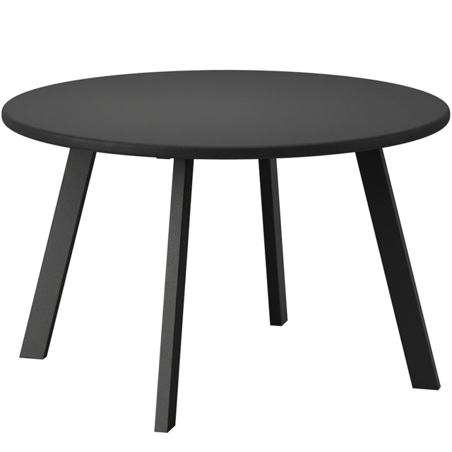 Outsunny 70cm Round Coffee Table, Outdoor Garden Table with Non-Slip Foot Pads and Metal Frame for Garden, Terrace, Balcony, Living Room, Black - image 1