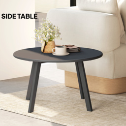 Outsunny 70cm Round Coffee Table, Outdoor Garden Table with Non-Slip Foot Pads and Metal Frame for Garden, Terrace, Balcony, Living Room, Black - thumbnail 7