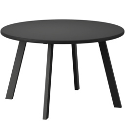 Outsunny 70cm Round Coffee Table, Outdoor Garden Table with Non-Slip Foot Pads and Metal Frame for Garden, Terrace, Balcony, Living Room, Black - thumbnail 1