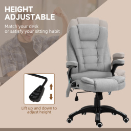 Vinsetto Massage Office Chair w/ 6 Vibration Points, Executive Office Chair, Ergonomic High-Back Design with Swivel Base, Scratch Anti, Light Grey - Aosom UK - thumbnail 5