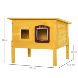 Pawhut Garden Wooden Cat House Hide Cage Outdoor Pet Play Home Water-resistant Roof Kitty Shelter Kennel w/ith Door & Window - Aosom UK - thumbnail 3