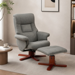 HOMCOM Faux Microfibre Leather Manual Recliner and Footstool Set, Reclining Armchair w/ cat scratch resistant fabric, Grey - Aosom UK - thumbnail 8