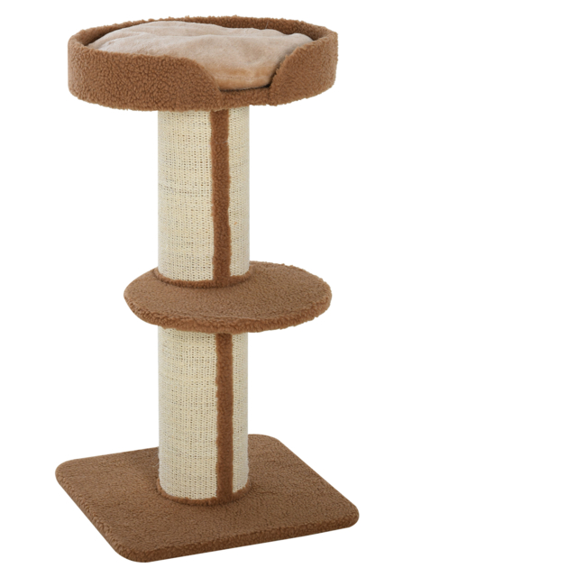 PawHut Cat Tree with Perches, Sisal Scratching Posts & Lamb Cashmere, Activity Centre, Brown - Aosom UK - image 1