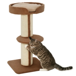 PawHut Cat Tree with Perches, Sisal Scratching Posts & Lamb Cashmere, Activity Centre, Brown - Aosom UK