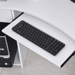 HOMCOM L-Shaped Desk w/ 2 Shelves, Corner Computer Desk, Keyboard Tray Drawer & CPU Stand Home Office Study Bedroom Furniture White - Aosom UK - thumbnail 9