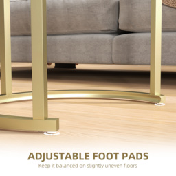 HOMCOM Marble-Effect Nest of Tables - Gold Tone/White - thumbnail 6