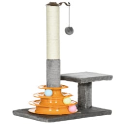 PawHut Cat Tree Tower Activity Center Climbing Stand Kitten House Furniture with Scratching Posts Toy abd Perch 56cm Grey - Aosom UK - thumbnail 1