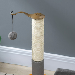 PawHut Cat Tree Tower Activity Center Climbing Stand Kitten House Furniture with Scratching Posts Toy abd Perch 56cm Grey - Aosom UK - thumbnail 9