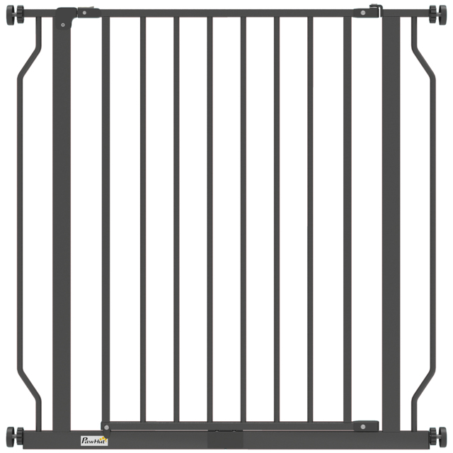 PawHut Extra Wide Dog Gate, with Door Pressure, for Doorways, Hallways, Staircases - Black - image 1
