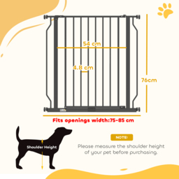 PawHut Extra Wide Dog Gate, with Door Pressure, for Doorways, Hallways, Staircases - Black - thumbnail 3