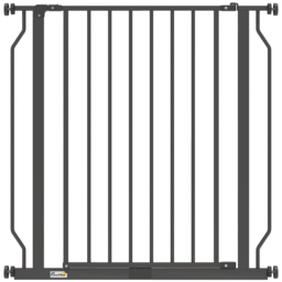 PawHut Extra Wide Dog Gate, with Door Pressure, for Doorways, Hallways, Staircases - Black - thumbnail 1