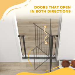 PawHut Extra Wide Dog Gate, with Door Pressure, for Doorways, Hallways, Staircases - Black - thumbnail 8