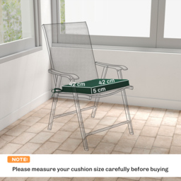 Outsunny Set of 6 Chair Cushion Seat Pads Dining Chair w/ Straps, Indoor Outdoor Removable Tie On Garden Patio, Green - thumbnail 3