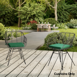 Outsunny Set of 6 Chair Cushion Seat Pads Dining Chair w/ Straps, Indoor Outdoor Removable Tie On Garden Patio, Green - thumbnail 8
