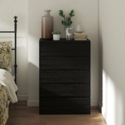 HOMCOM Chest of Drawers, 5 Drawer Dresser, Modern Storage Cabinet with 5 Drawers, for Bedroom, Living Room, Black - thumbnail 9