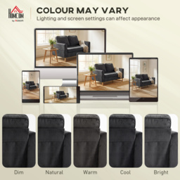 HOMCOM 2 Seater Sofa, 140 cm Loveseat Sofa with Spring Cushions, Metal Legs, 2 Pillows, Dark Grey - thumbnail 6