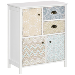 HOMCOM Shabby Chic Sideboard, Multi-Purpose Drawer Table, Storage Chest for Entryway or Living Room, Bedroom Furniture Organiser Unit - thumbnail 1
