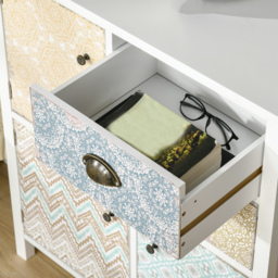 HOMCOM Shabby Chic Sideboard, Multi-Purpose Drawer Table, Storage Chest for Entryway or Living Room, Bedroom Furniture Organiser Unit - thumbnail 8