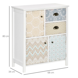 HOMCOM Shabby Chic Sideboard, Multi-Purpose Drawer Table, Storage Chest for Entryway or Living Room, Bedroom Furniture Organiser Unit - thumbnail 3
