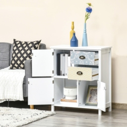 HOMCOM Shabby Chic Sideboard, Multi-Purpose Drawer Table, Storage Chest for Entryway or Living Room, Bedroom Furniture Organiser Unit - thumbnail 7