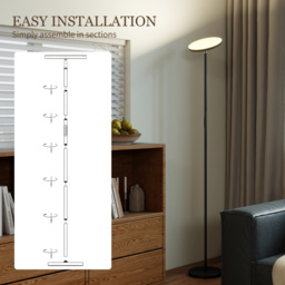 HOMCOM RGB Uplighter Floor Lamp, Tall Dimmable Standing Lamp with Remote & Touch Control, 350° Rotatable Head for Living Room Bedroom, 2700K-6000K Colour Temperatures, Black - thumbnail 9