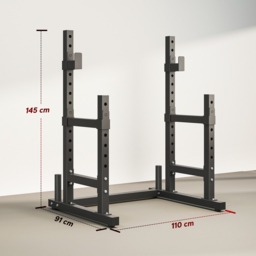 SPORTNOW Adjustable Squat Rack with Plate Holders, 300 kg Load - thumbnail 3