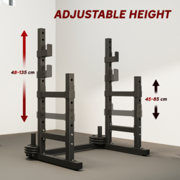 SPORTNOW Adjustable Squat Rack with Plate Holders, 300 kg Load - thumbnail 5
