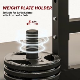SPORTNOW Adjustable Squat Rack with Plate Holders, 300 kg Load - thumbnail 7