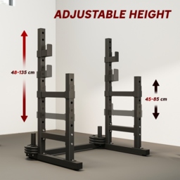 SPORTNOW Adjustable Squat Rack with Plate Holders, 300 kg Load - thumbnail 5