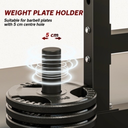 SPORTNOW Adjustable Squat Rack with Plate Holders, 300 kg Load - thumbnail 7