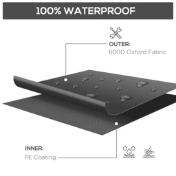 Outsunny 600D Oxford Table Set Cover Outdoor Garden Rattan Furniture Protection Cover Protector Waterproof Anti-UV, Black - Aosom UK - thumbnail 4