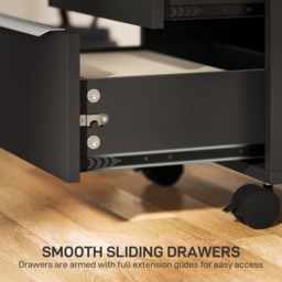 HOMCOM Three-Drawer Locking Filing Cabinet - Black - thumbnail 7