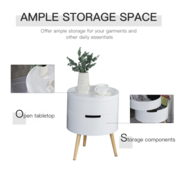 HOMCOM 3-Part Rotating Coffee Table, Side End Desk, Night Stand with Storage Organiser, Detachable Tray, White. - Aosom UK - thumbnail 5