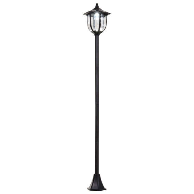 Outsunny 1.77m Tall Free-Standing ABS Garden Solar LED Lamp Post Black - Aosom UK - image 1