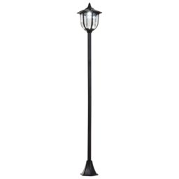 Outsunny 1.77m Tall Free-Standing ABS Garden Solar LED Lamp Post Black - Aosom UK