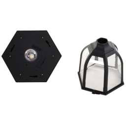 Outsunny 1.77m Tall Free-Standing ABS Garden Solar LED Lamp Post Black - Aosom UK - thumbnail 9