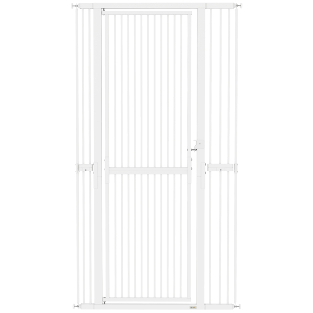PawHut 180cm Extra Tall Pet Gate with 3.5 cm Narrow Gap, Pressure Mounted No Drilling Cat Gate for Doorways, 76-104cm Width - image 1