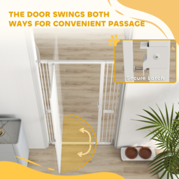 PawHut 180cm Extra Tall Pet Gate with 3.5 cm Narrow Gap, Pressure Mounted No Drilling Cat Gate for Doorways, 76-104cm Width - thumbnail 7