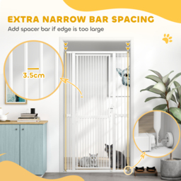 PawHut 180cm Extra Tall Pet Gate with 3.5 cm Narrow Gap, Pressure Mounted No Drilling Cat Gate for Doorways, 76-104cm Width - thumbnail 5