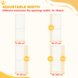 PawHut 180cm Extra Tall Pet Gate with 3.5 cm Narrow Gap, Pressure Mounted No Drilling Cat Gate for Doorways, 76-104cm Width - thumbnail 6