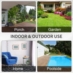 Outsunny 3 Seater Rattan Sofa All Weather Outdoor Sofa with Wicker Weave, Metal Frame and Fire Resistant Cushion, Black - Aosom UK - thumbnail 8