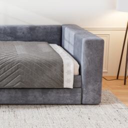 3FT Upholstered Single Bed with 2 Drawers, Side Compartments, Easy Assembly, Daybed Sofa Bed with Storage, 223.5L x 101W x 74.5H cm, Grey - Aosom.UK - thumbnail 9