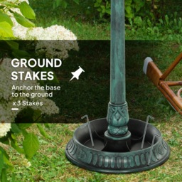 Outsunny 3-in-1 Garden Bird Bath, Freestanding Birdbath with Large Water Basin, Underneath Flower Planter, Φ50 x 113 cm, Green - thumbnail 5