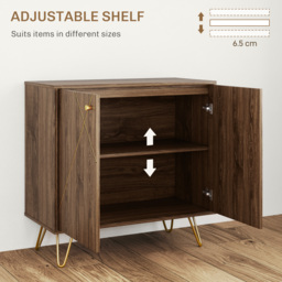 HOMCOM Modern Sideboard, Living room sideboard with Adjustable Shelf, Ideal for Living Room & Dining Room, Brown - Aosom UK - thumbnail 5