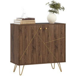HOMCOM Modern Sideboard, Living room sideboard with Adjustable Shelf, Ideal for Living Room & Dining Room, Brown - Aosom UK